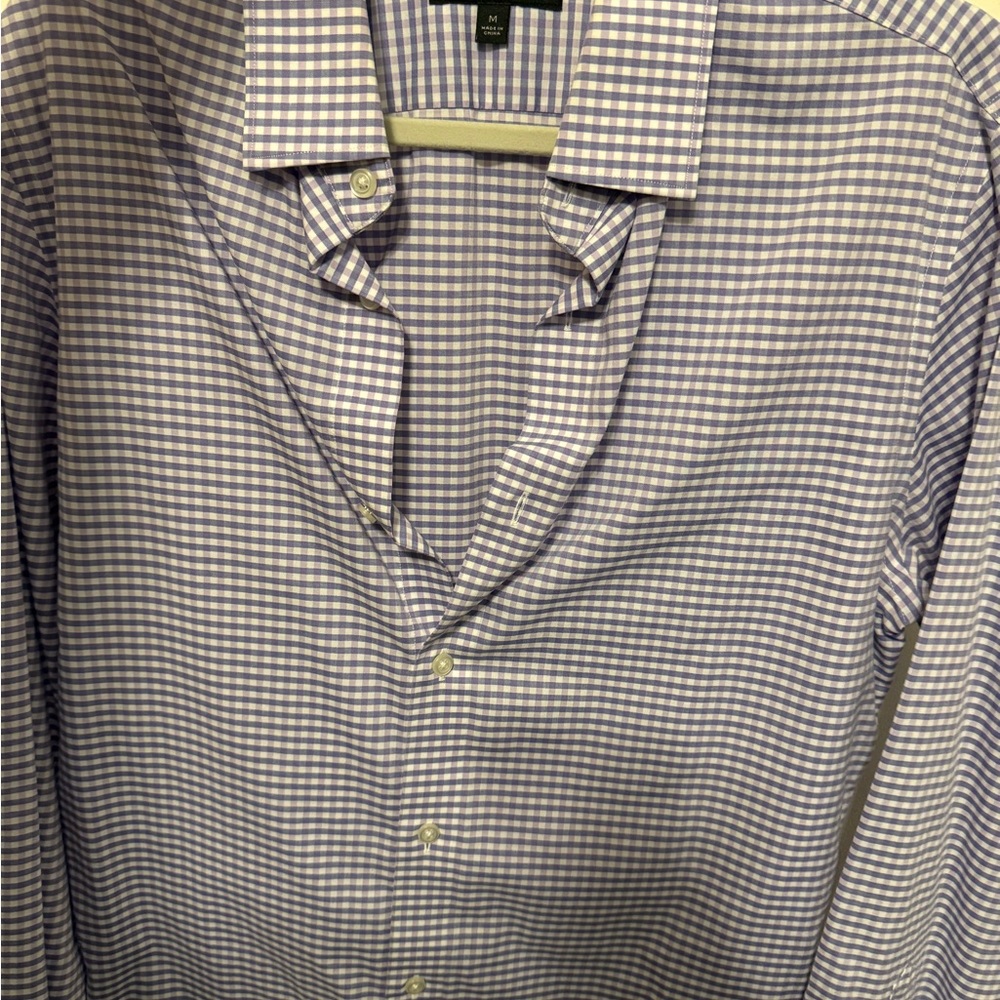 Banana Republic Men's purple and white Checkered Shirt